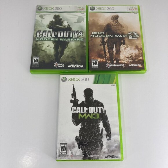 Call Of Duty Game Lot Xbox 360 Bundle Modern Warfare 1, 2 & 3 - TESTED - Picture 1 of 3
